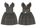 Plaid pinafore Dress with ruffles