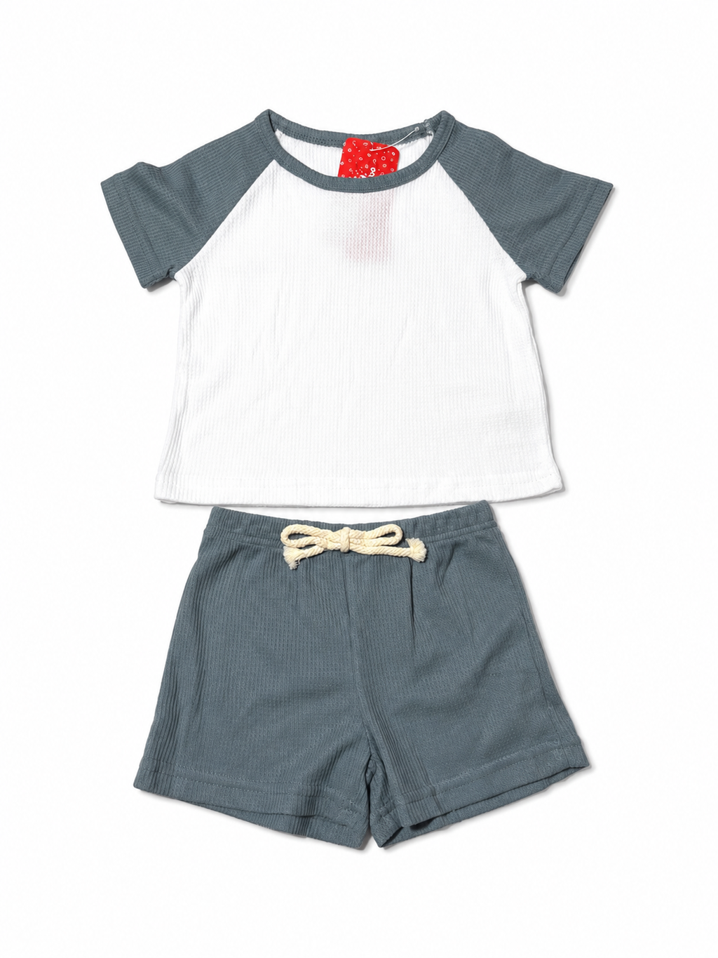 Slate and White Short Set
