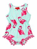 Flamingo Blue Romper