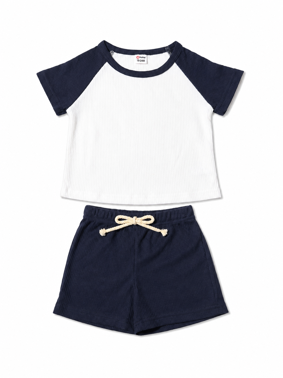 Navy and White Short Set